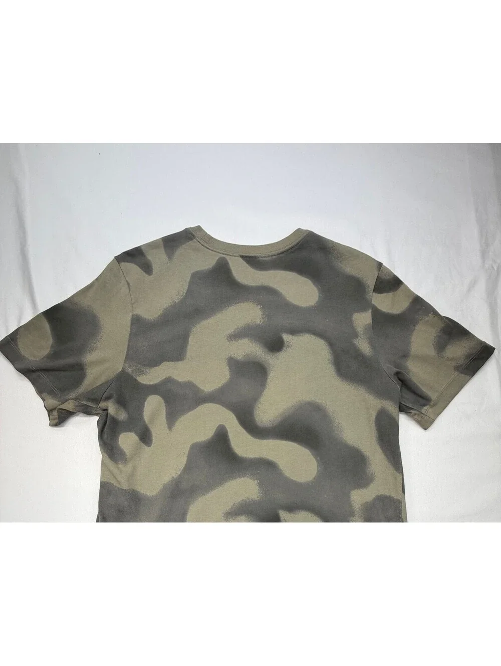 Jordan Men's T-Shirt Camouflage Short Sleeve Crew Neck Cotton Size Large Green